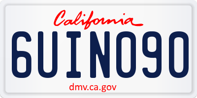 CA license plate 6UIN090