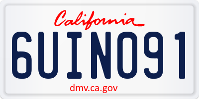 CA license plate 6UIN091
