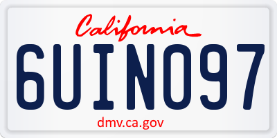CA license plate 6UIN097