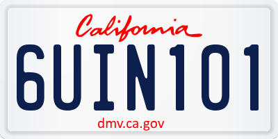 CA license plate 6UIN101