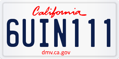 CA license plate 6UIN111