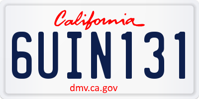 CA license plate 6UIN131