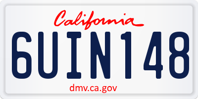 CA license plate 6UIN148