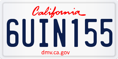 CA license plate 6UIN155
