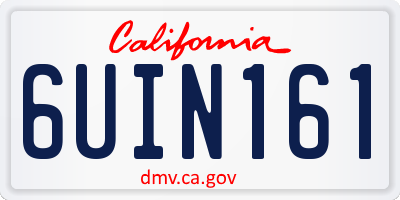 CA license plate 6UIN161