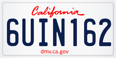 CA license plate 6UIN162