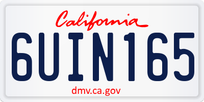 CA license plate 6UIN165