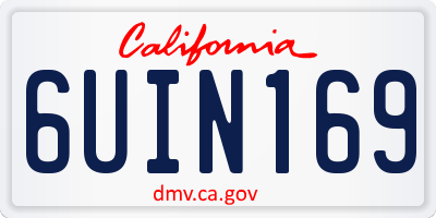 CA license plate 6UIN169