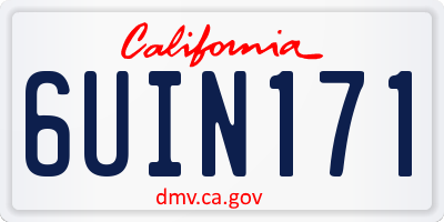 CA license plate 6UIN171