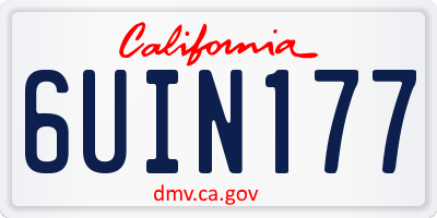 CA license plate 6UIN177