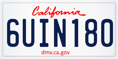 CA license plate 6UIN180