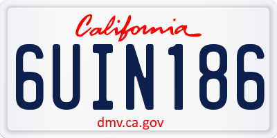 CA license plate 6UIN186