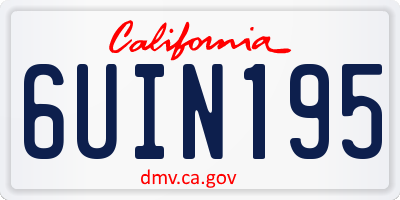 CA license plate 6UIN195