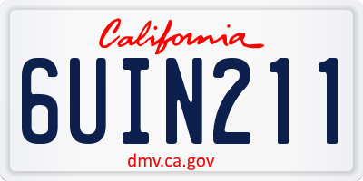 CA license plate 6UIN211