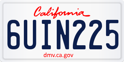 CA license plate 6UIN225