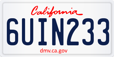 CA license plate 6UIN233