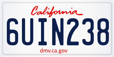 CA license plate 6UIN238