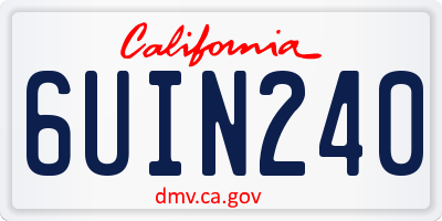 CA license plate 6UIN240