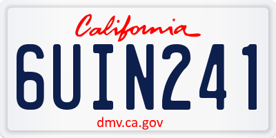 CA license plate 6UIN241