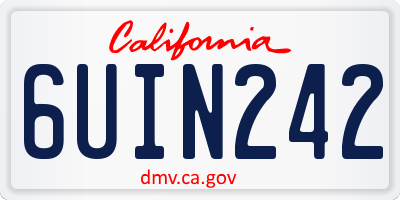 CA license plate 6UIN242