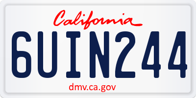 CA license plate 6UIN244