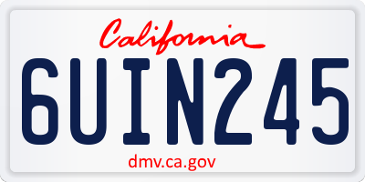 CA license plate 6UIN245