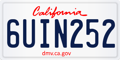 CA license plate 6UIN252