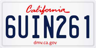 CA license plate 6UIN261