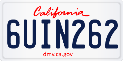 CA license plate 6UIN262