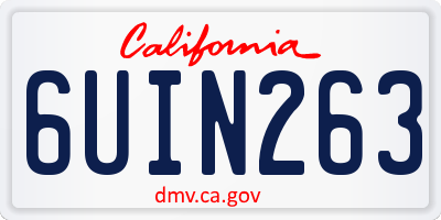 CA license plate 6UIN263