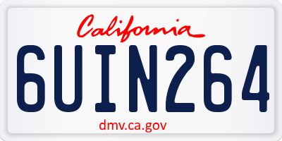 CA license plate 6UIN264