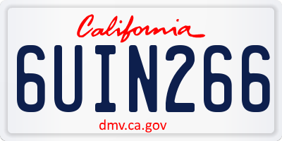 CA license plate 6UIN266