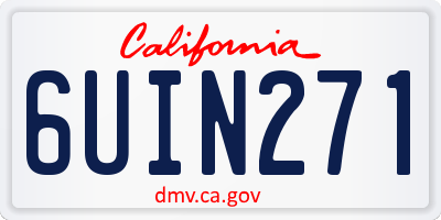 CA license plate 6UIN271