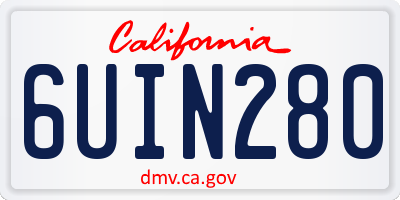 CA license plate 6UIN280