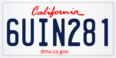 CA license plate 6UIN281