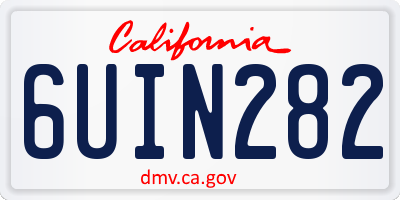 CA license plate 6UIN282