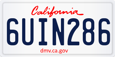 CA license plate 6UIN286