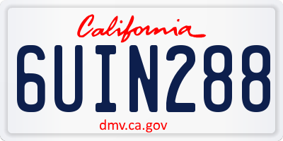 CA license plate 6UIN288