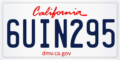 CA license plate 6UIN295
