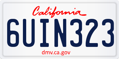 CA license plate 6UIN323