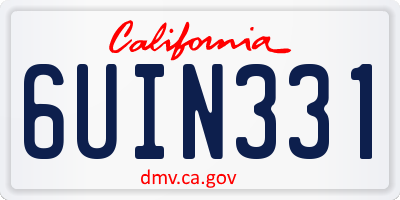 CA license plate 6UIN331