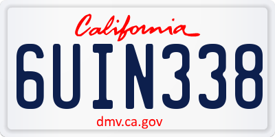 CA license plate 6UIN338