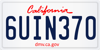 CA license plate 6UIN370