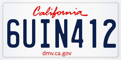 CA license plate 6UIN412
