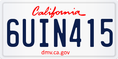 CA license plate 6UIN415