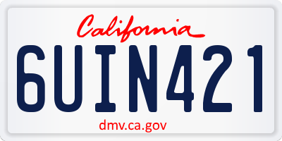 CA license plate 6UIN421