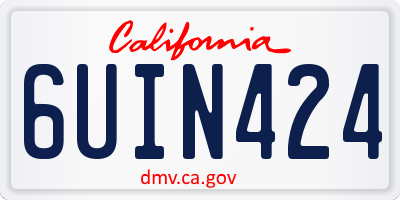 CA license plate 6UIN424
