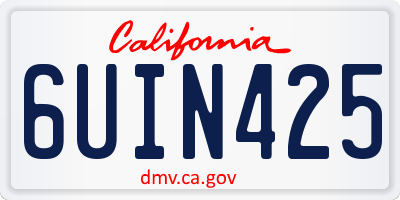 CA license plate 6UIN425