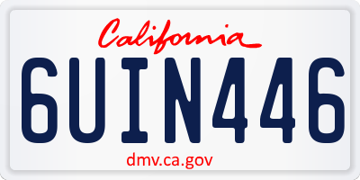 CA license plate 6UIN446