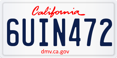 CA license plate 6UIN472